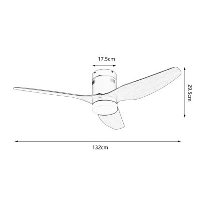 ZEVENTI - LED takfläkt PADUA LED/18W/230V 3000-6000K Wi-Fi Tuya svart/brun + fjärrkontroll