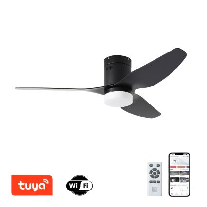 ZEVENTI - LED Dimbar takfläkt PADUA LED/18W/230V 3000-6000K Wi-Fi Tuya svart + fjärrkontroll