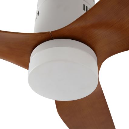 ZEVENTI - LED Dimbar takfläkt PADUA LED/18W/230V 3000-6000K Wi-Fi Tuya vit/brun + fjärrkontroll