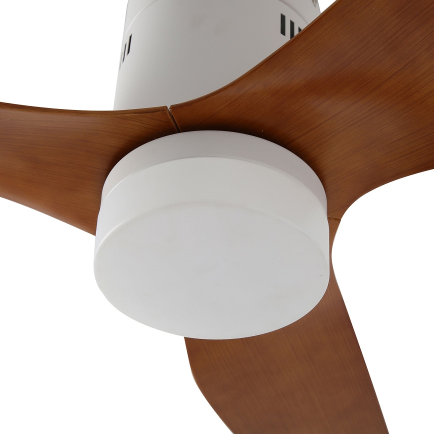 ZEVENTI - LED Dimbar takfläkt PADUA LED/18W/230V 3000-6000K Wi-Fi Tuya vit/brun + fjärrkontroll