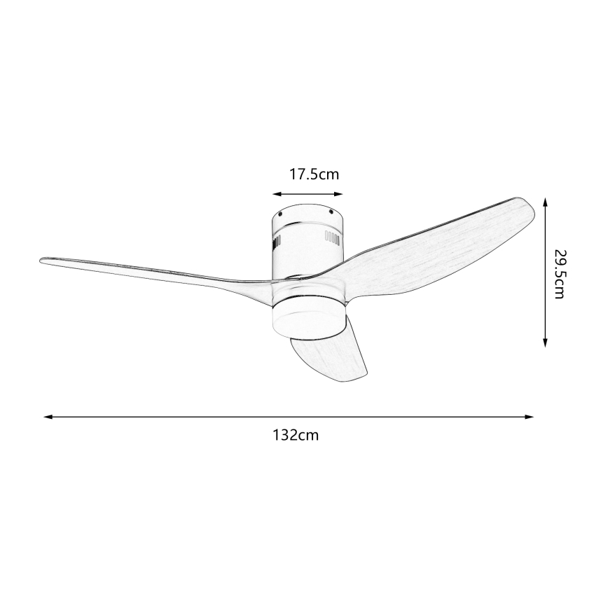 ZEVENTI - LED Dimbar takfläkt PADUA LED/18W/230V 3000-6000K Wi-Fi Tuya vit/brun + fjärrkontroll