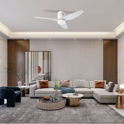 ZEVENTI - LED takfläkt PADUA LED/18W/230V 3000-6000K Wi-Fi Tuya vit + fjärrkontroll