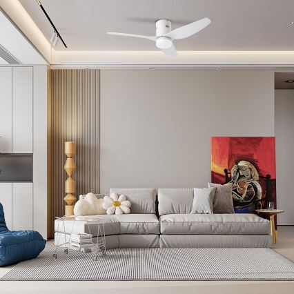 ZEVENTI - LED takfläkt PADUA LED/18W/230V 3000-6000K Wi-Fi Tuya vit + fjärrkontroll
