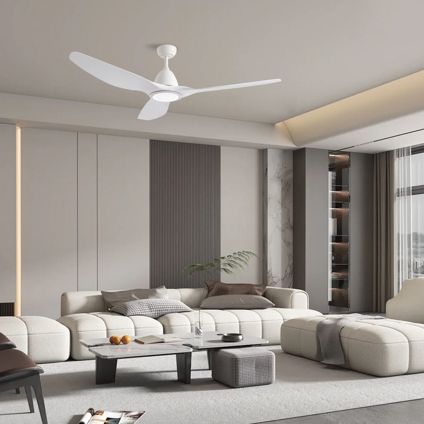 ZEVENTI - LED Dimbar takfläkt URBINO LED/20W/230V 3000-6000K Wi-Fi Tuya vit + fjärrkontroll