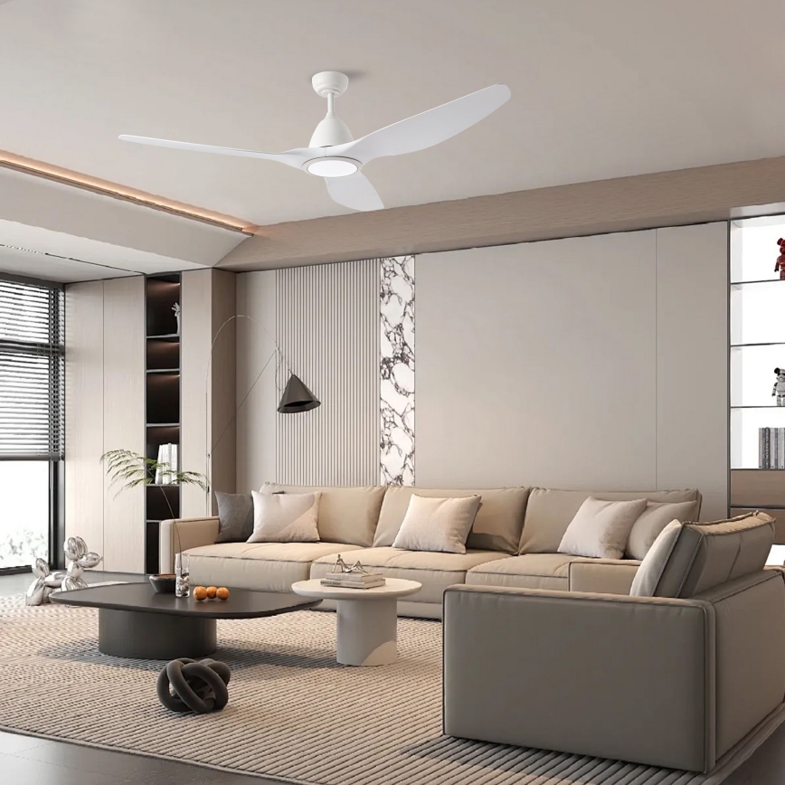 ZEVENTI - LED Dimbar takfläkt URBINO LED/20W/230V 3000-6000K Wi-Fi Tuya vit + fjärrkontroll