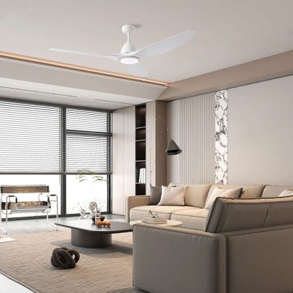 ZEVENTI - LED Dimbar takfläkt URBINO LED/20W/230V 3000-6000K Wi-Fi Tuya vit + fjärrkontroll