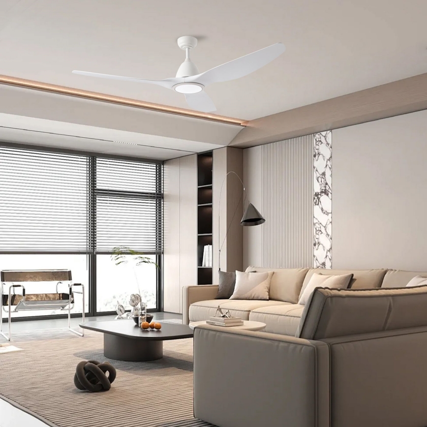 ZEVENTI - LED Dimbar takfläkt URBINO LED/20W/230V 3000-6000K Wi-Fi Tuya vit + fjärrkontroll
