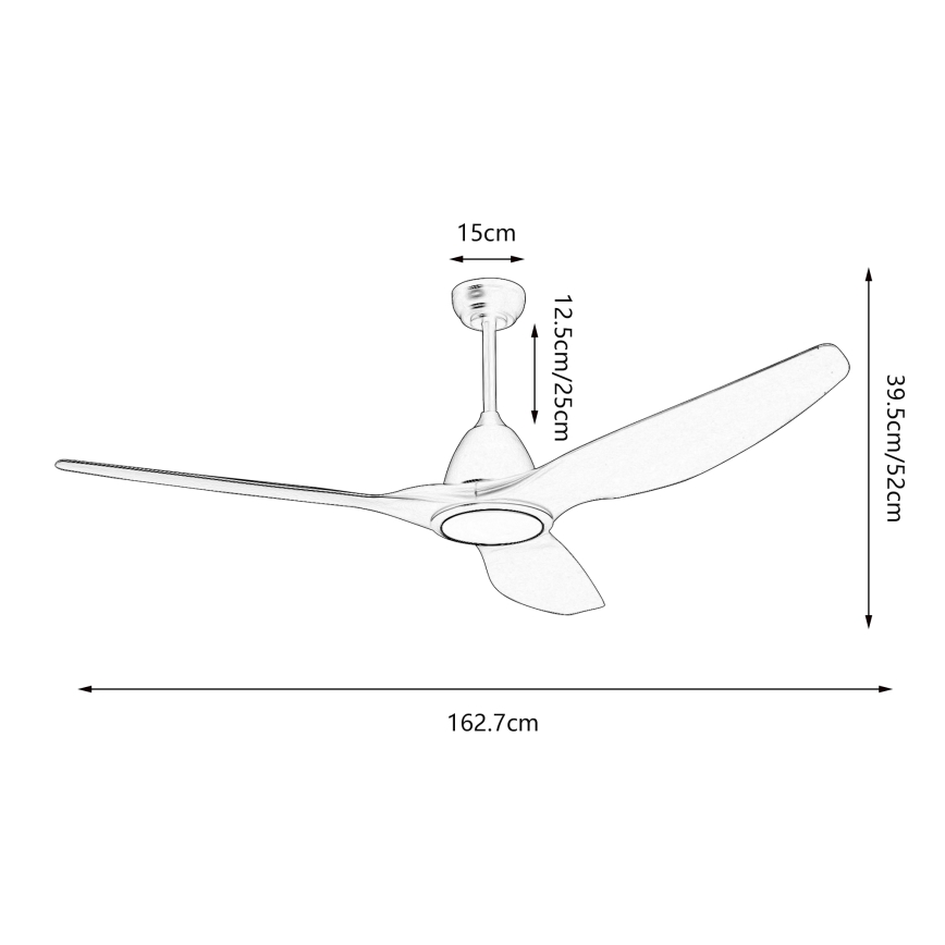 ZEVENTI - LED Dimbar takfläkt URBINO LED/20W/230V 3000-6000K Wi-Fi Tuya vit + fjärrkontroll