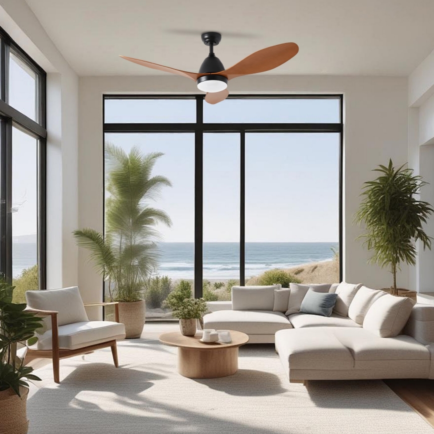 ZEVENTI - LED takfläkt MURO LED/18W/230V 3000/4000/6000K Wi-Fi Tuya svart + fjärrkontroll