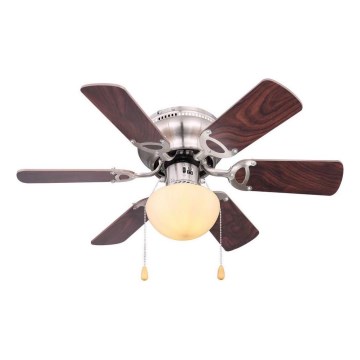 ZEVENTI - Takfläkt GALDANA 1xE27/60W/230V brun/beige