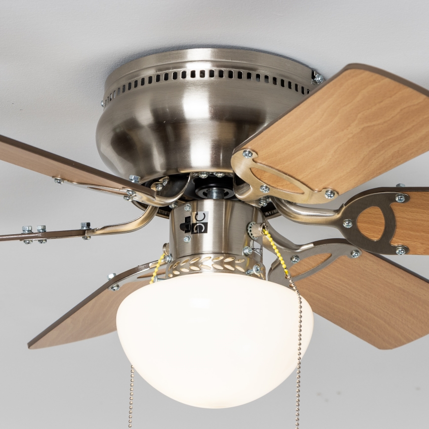 ZEVENTI - Takfläkt GALDANA 1xE27/60W/230V brun/beige