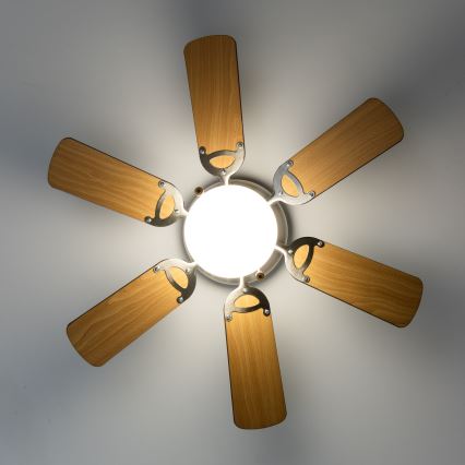 ZEVENTI - Takfläkt GALDANA 1xE27/60W/230V brun/beige