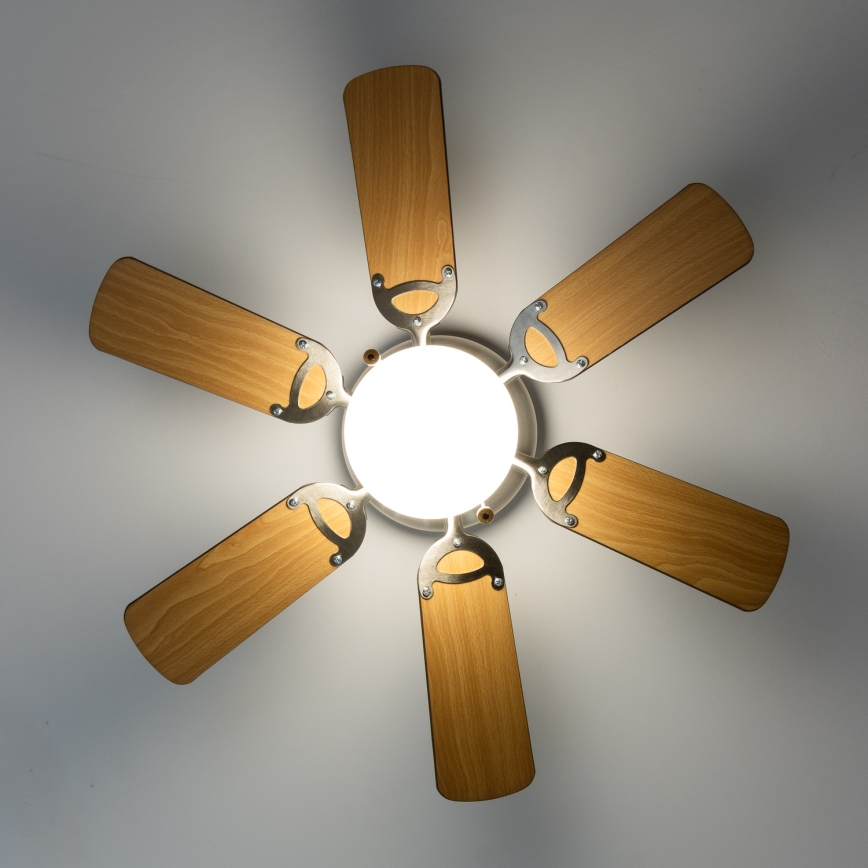 ZEVENTI - Takfläkt GALDANA 1xE27/60W/230V brun/beige