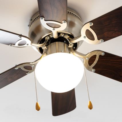 ZEVENTI - Takfläkt GALDANA 1xE27/60W/230V brun/beige