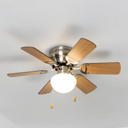 ZEVENTI - Takfläkt GALDANA 1xE27/60W/230V brun/beige