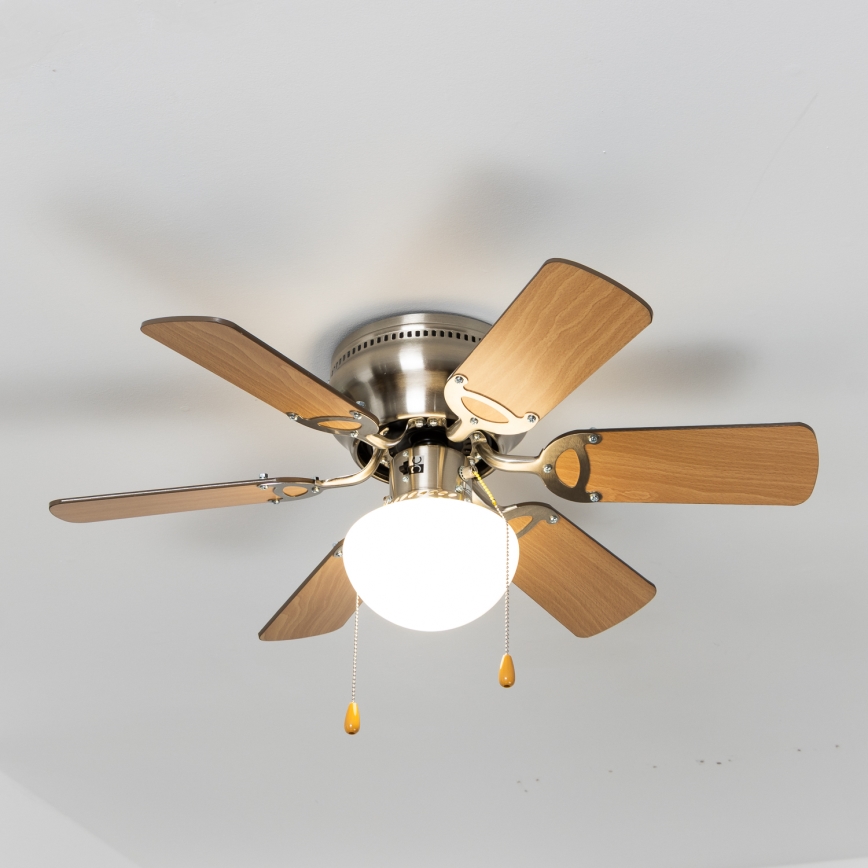 ZEVENTI - Takfläkt GALDANA 1xE27/60W/230V brun/beige