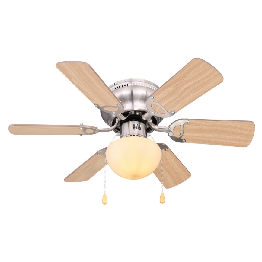 ZEVENTI - Takfläkt GALDANA 1xE27/60W/230V brun/beige