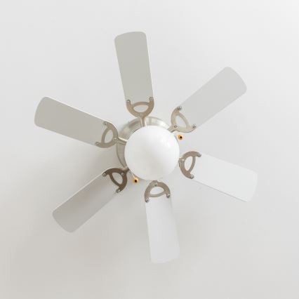 ZEVENTI - Takfläkt GALDANA 1xE27/60W/230V grå/vit