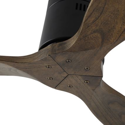 ZEVENTI - Takfläkt SPELLO Wi-Fi Tuya svart/ek + fjärrkontroll