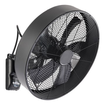 ZEVENTI - Väggfläkt FANNY 50W/230V svart + fjärrkontroll
