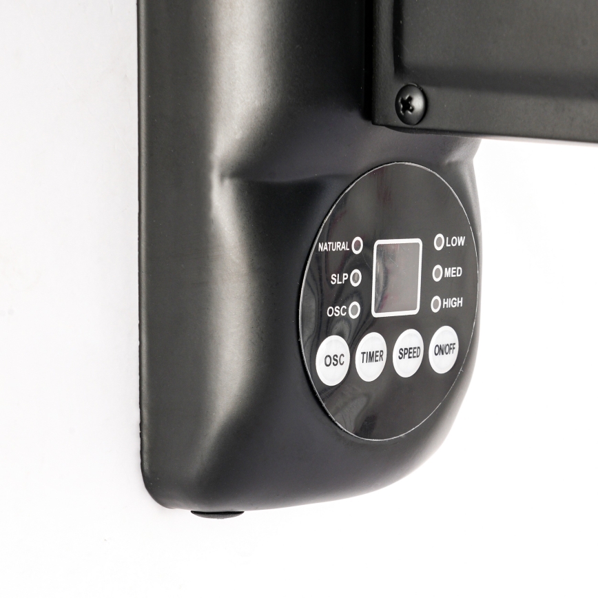 ZEVENTI - Väggfläkt FANNY 50W/230V svart + fjärrkontroll