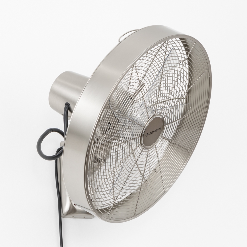 ZEVENTI - Väggfläkt FREEZE 50W/230V diameter 40 cm matt krom + fjärrkontroll