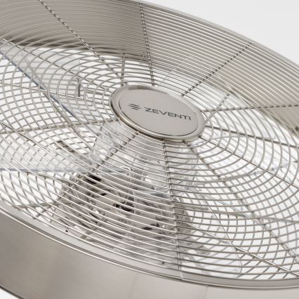 ZEVENTI - Väggfläkt FREEZE 50W/230V diameter 40 cm matt krom + fjärrkontroll