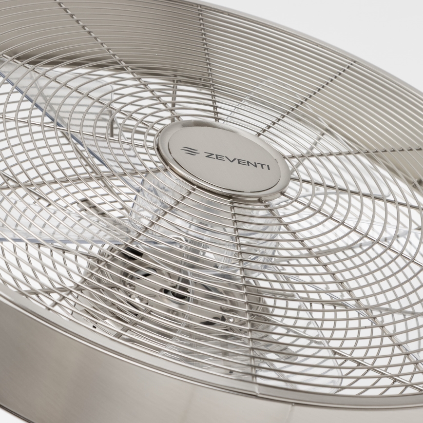 ZEVENTI - Väggfläkt FREEZE 50W/230V diameter 40 cm matt krom + fjärrkontroll