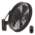 ZEVENTI - Väggfläkt FREEZE 50W/230V diameter 40 cm svart/brun + fjärrkontroll