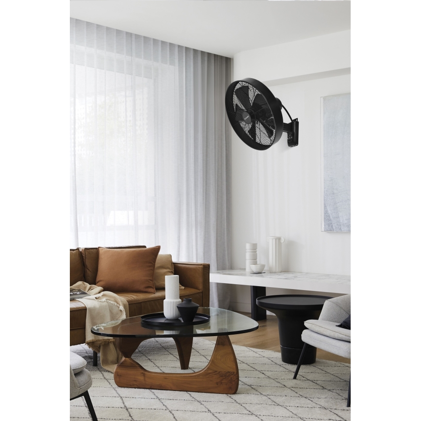 ZEVENTI - Väggfläkt FREEZE 50W/230V diameter 40 cm svart + fjärrkontroll