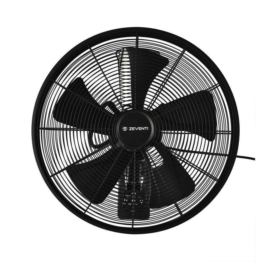 ZEVENTI - Väggfläkt FREEZE 50W/230V diameter 40 cm svart + fjärrkontroll