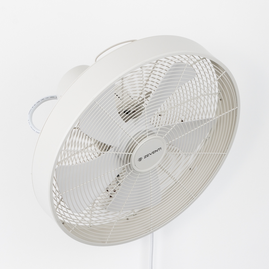 ZEVENTI - Väggfläkt FREEZE 50W/230V diameter 40 cm vit + fjärrkontroll