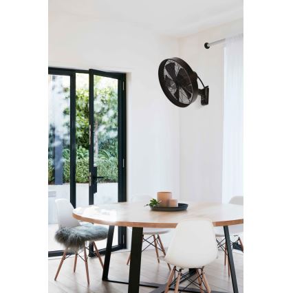 ZEVENTI - Väggfläkt FREEZE 50W/230V diameter 40 cm svart/brun + fjärrkontroll