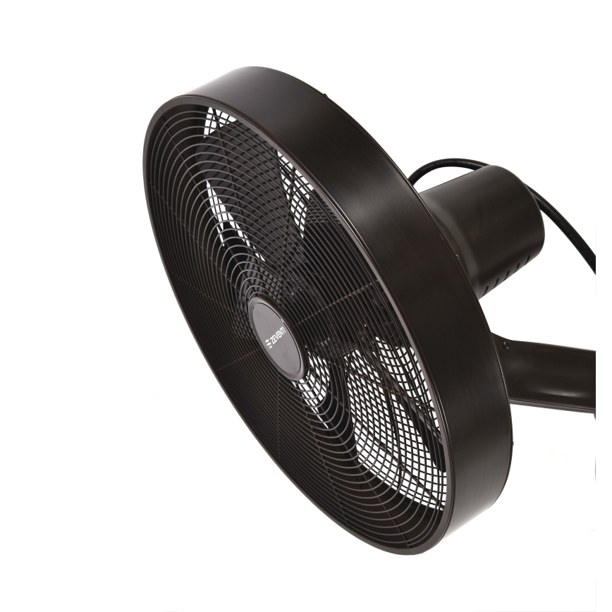 ZEVENTI - Väggfläkt FREEZE 50W/230V diameter 40 cm svart/brun + fjärrkontroll