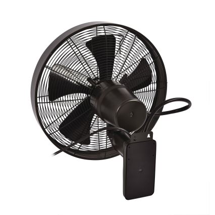 ZEVENTI - Väggfläkt FREEZE 50W/230V diameter 40 cm svart/brun + fjärrkontroll