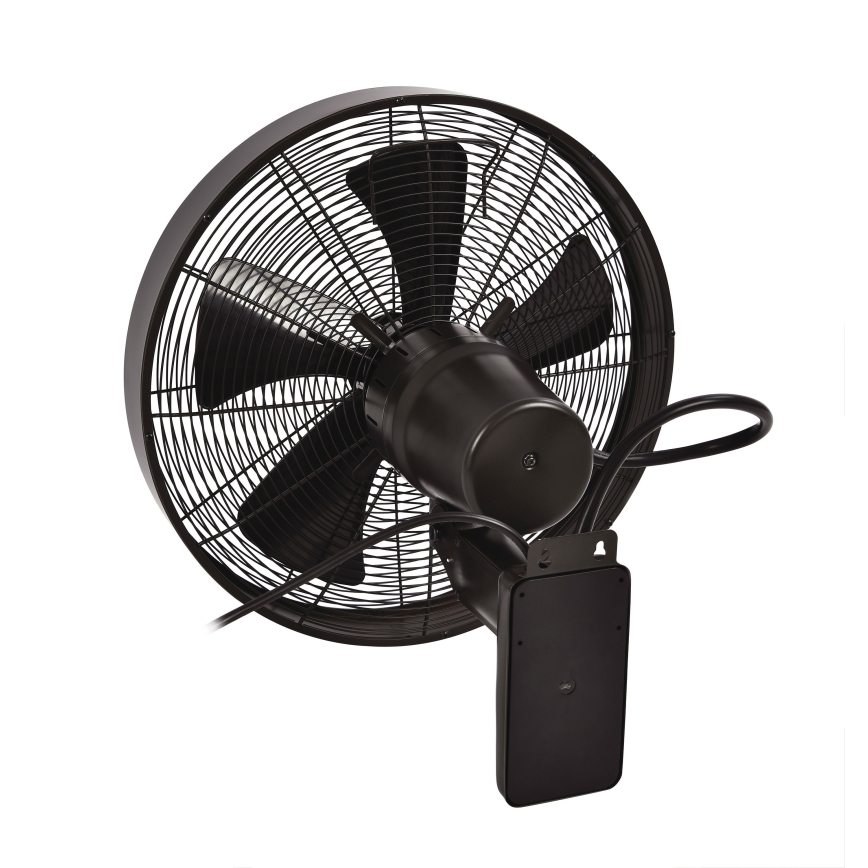 ZEVENTI - Väggfläkt FREEZE 50W/230V diameter 40 cm svart/brun + fjärrkontroll