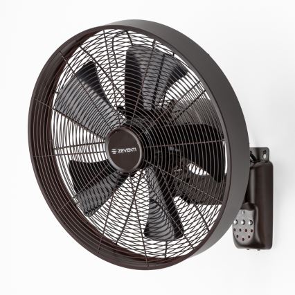 ZEVENTI - Väggfläkt FREEZE 50W/230V diameter 40 cm svart/brun + fjärrkontroll