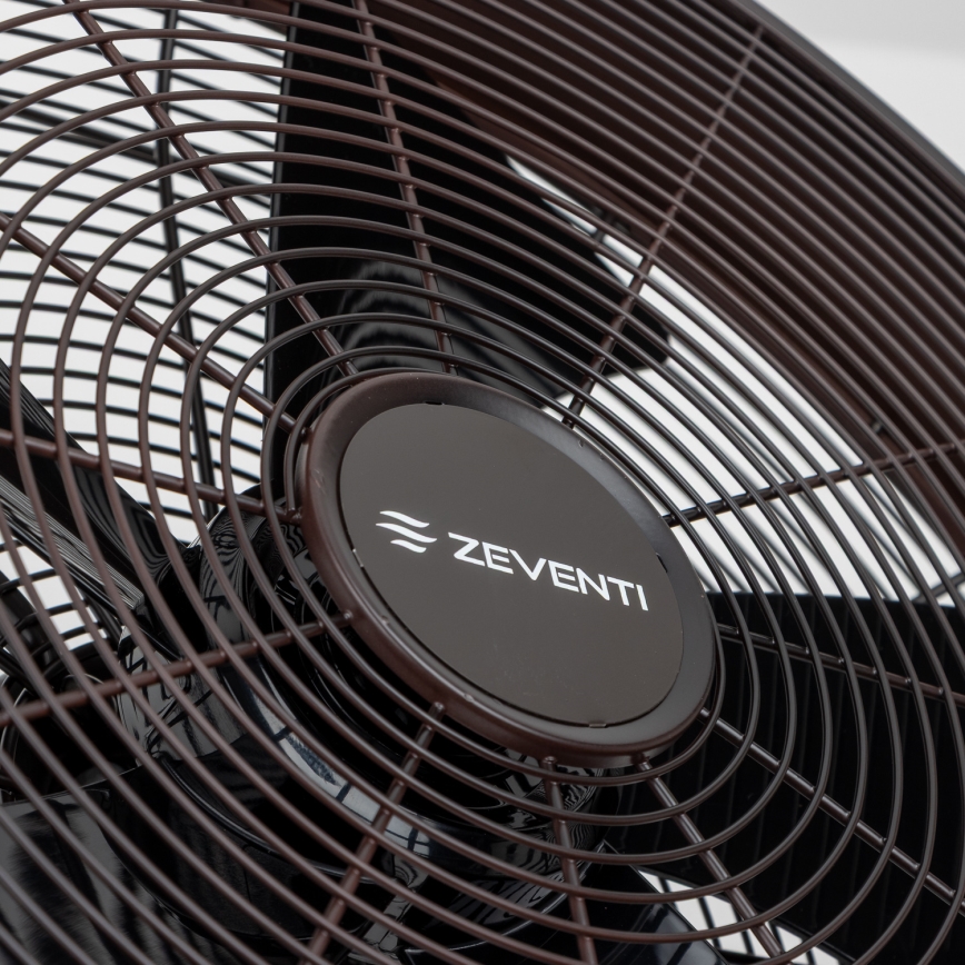 ZEVENTI - Väggfläkt FREEZE 50W/230V diameter 40 cm svart/brun + fjärrkontroll
