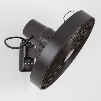 ZEVENTI - Väggfläkt FREEZE 50W/230V diameter 40 cm svart/brun + fjärrkontroll