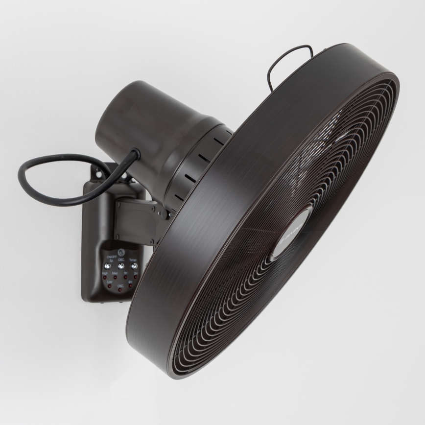 ZEVENTI - Väggfläkt FREEZE 50W/230V diameter 40 cm svart/brun + fjärrkontroll
