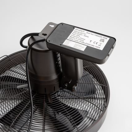 ZEVENTI - Väggfläkt FREEZE 50W/230V diameter 40 cm svart/brun + fjärrkontroll
