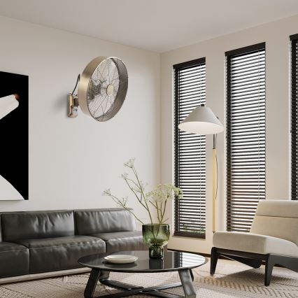 ZEVENTI - Väggmonterad fläkt FANNY 50W/230V bronsfärgad + fjärrkontroll