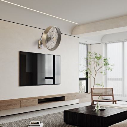 ZEVENTI - Väggmonterad fläkt FANNY 50W/230V bronsfärgad + fjärrkontroll