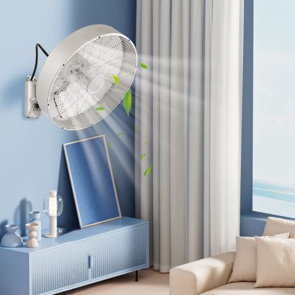 ZEVENTI - Väggmonterad fläkt FANNY 50W/230V mattkrom + fjärrkontroll
