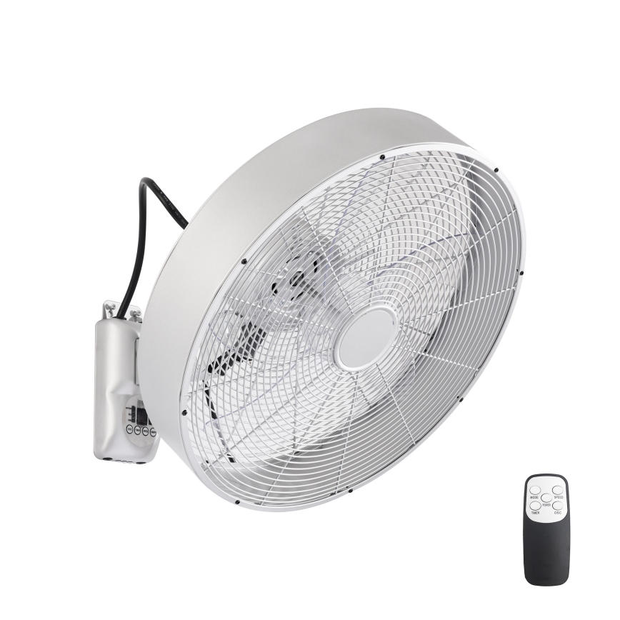 ZEVENTI - Väggmonterad fläkt FANNY 50W/230V mattkrom + fjärrkontroll