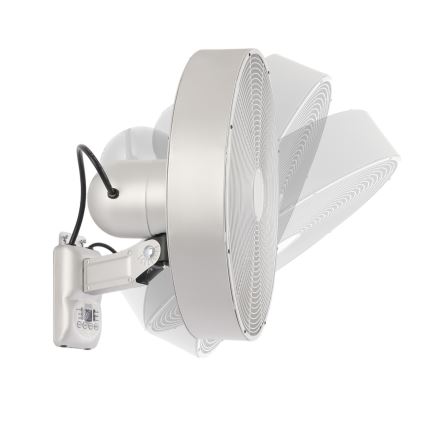 ZEVENTI - Väggmonterad fläkt FANNY 50W/230V mattkrom + fjärrkontroll