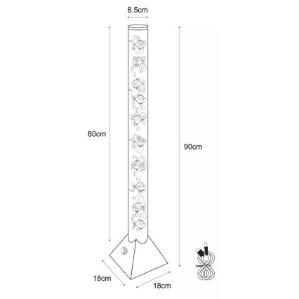 Zuma Line - LED RGB Golvlampa LED/3,6W/5V
