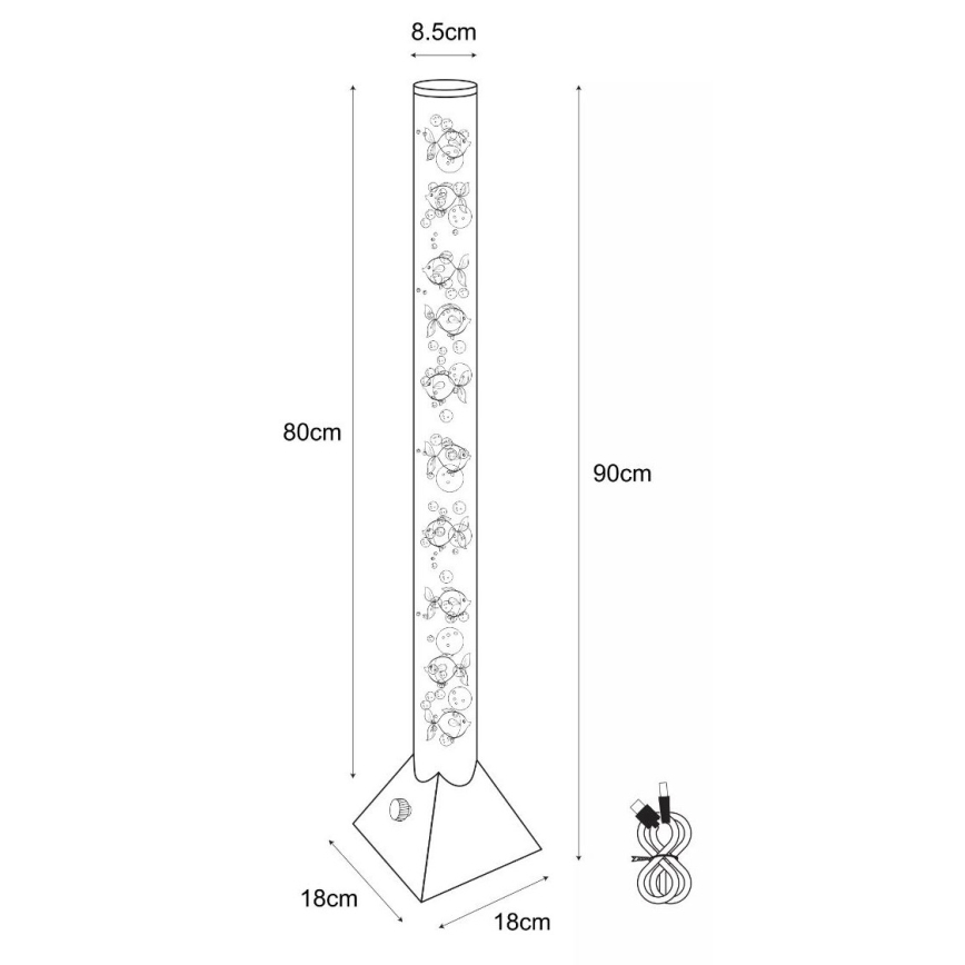 Zuma Line - LED RGB Golvlampa LED/3,6W/5V