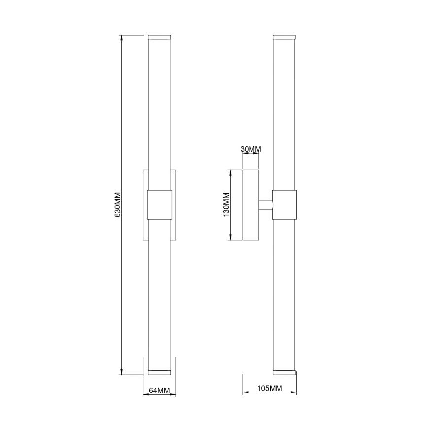 Zuma Line - LED vägglampa LED/12W/230V mässing