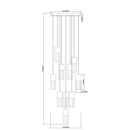 Zuma Line - LED-ljuskrona på vajer LED/50W/230V guld
